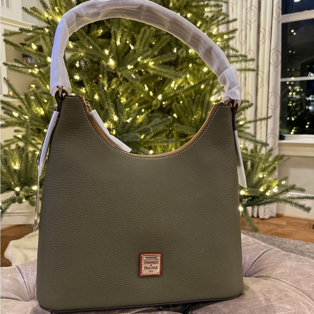 Dooney & Bourke Olive Green Pebble Grain Hobo Bag